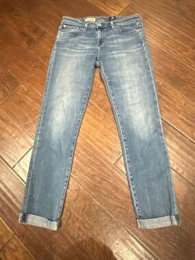 AG Adriano Goldschmied The Stilt Roll-Up Cigarette Jeans Size 28R